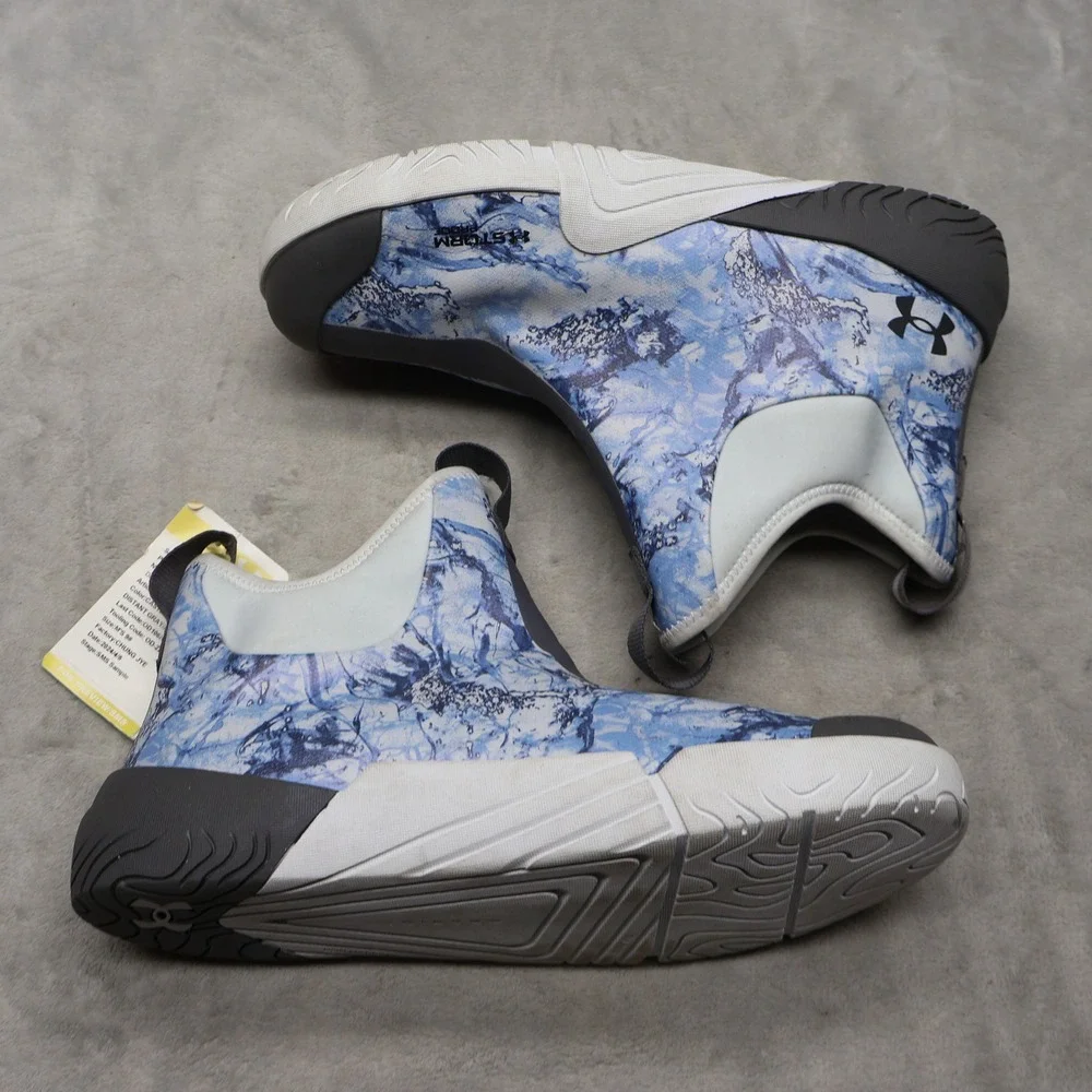 Under Armour Men 9D Rain Boots Blue Charged Shoreman Deck Performance Waterproof